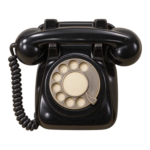 A black telephone handset